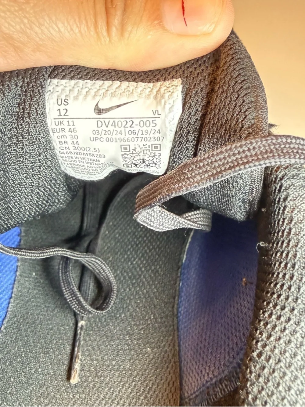 Nike Navy and White Men's Running Sneakers